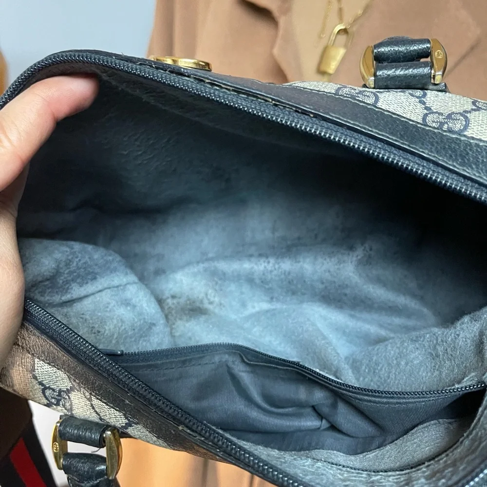 Authentic Gucci vintage web sherry line satchel bag (WN31) 002.39.0269 - Picture 15 of 16